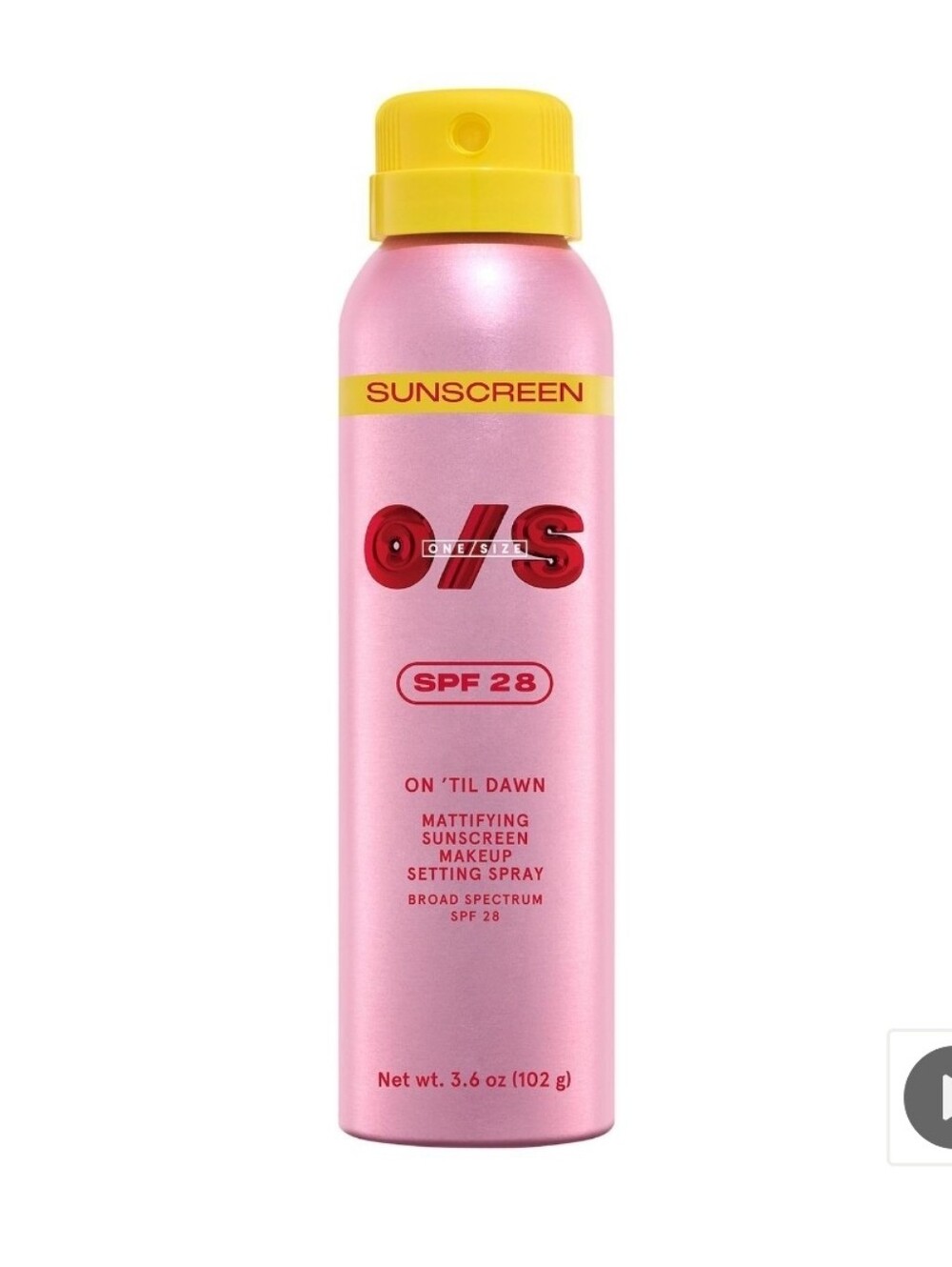 On 'Til Dawn Mattifying Sunscreen Makeup Setting Spray SPF 28 - Pink